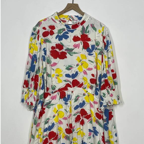 NEW RIXO X Target Floral Mock Neck Cascade Ruffle Dress Plus Size 28W/30W Spring - Picture 4 of 12